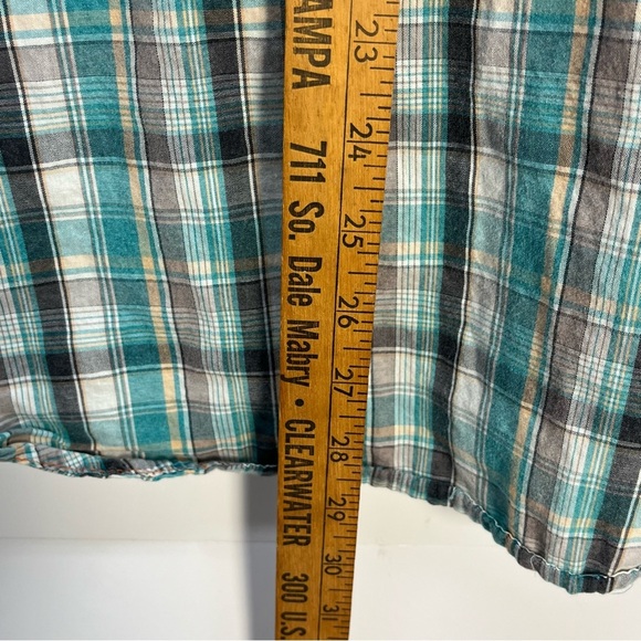 1843 Cowboy Up Vtg Mens Pearl Snap Western Blue Embroidered Button Up Shirt Sz L - Picture 8 of 8